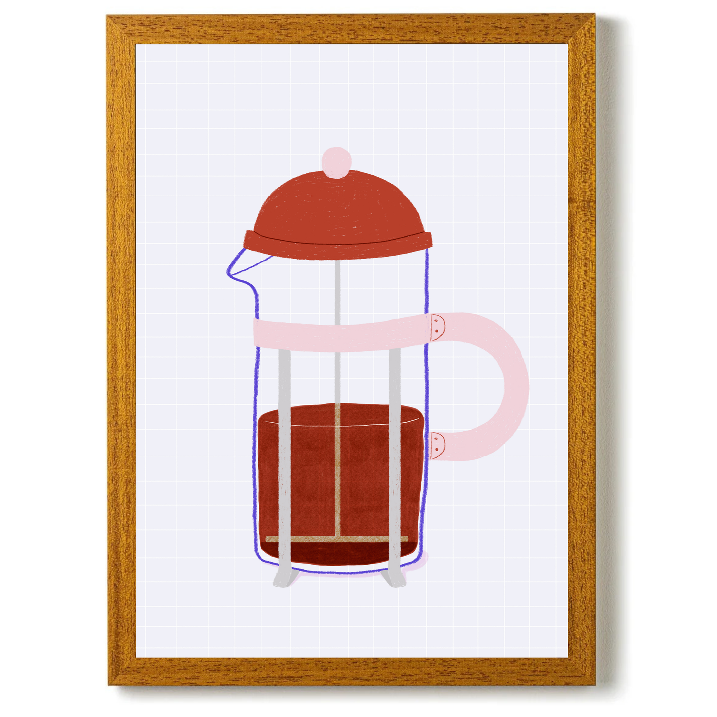 French press Coffee Blue by Ani Vidotto