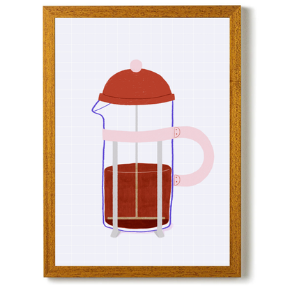 French press Coffee Blue by Ani Vidotto