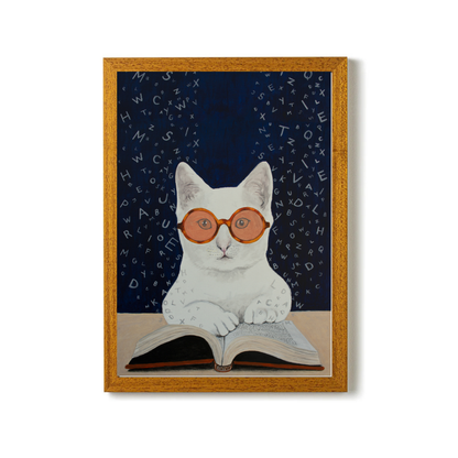 Cat Reading a Book by Coco Deparis