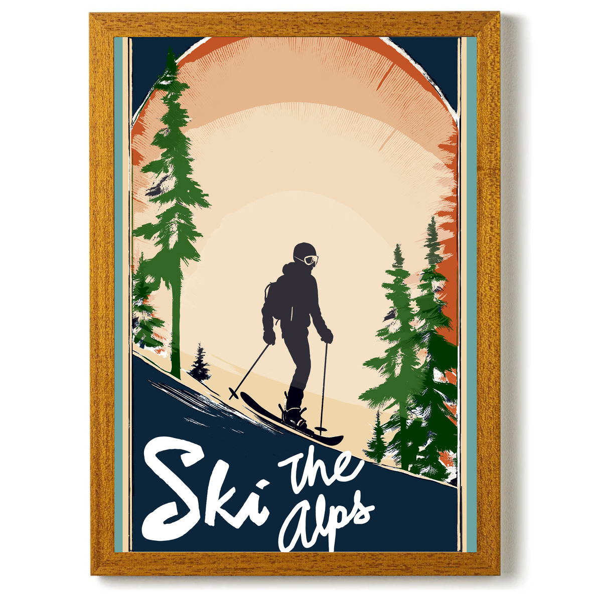 Vintage Ski The Alps by Cartissi