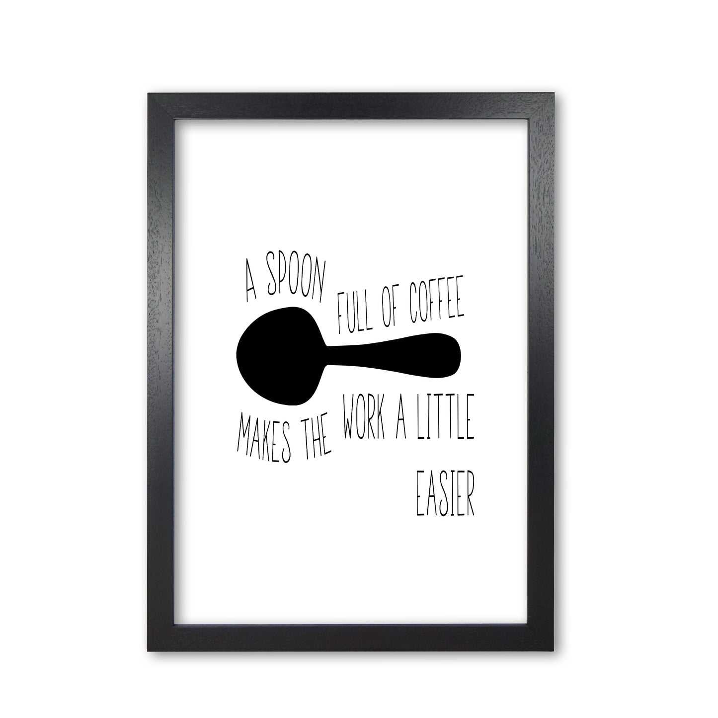 A Spoon Full Of Coffee Modern Print, Framed Kitchen Wall Art