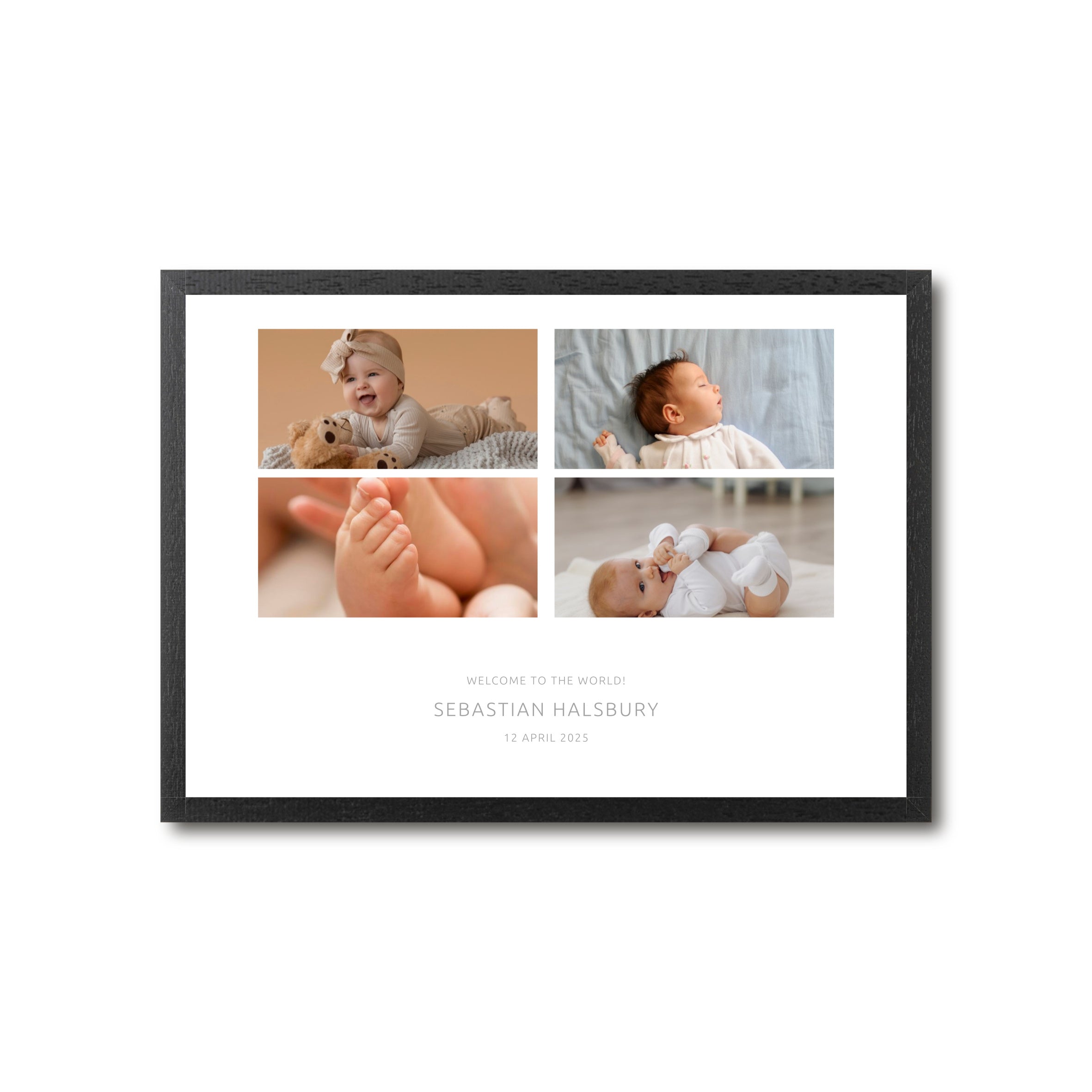 Baby Loading Photo Personalised Four Photo Up-load Baby Print Landscape