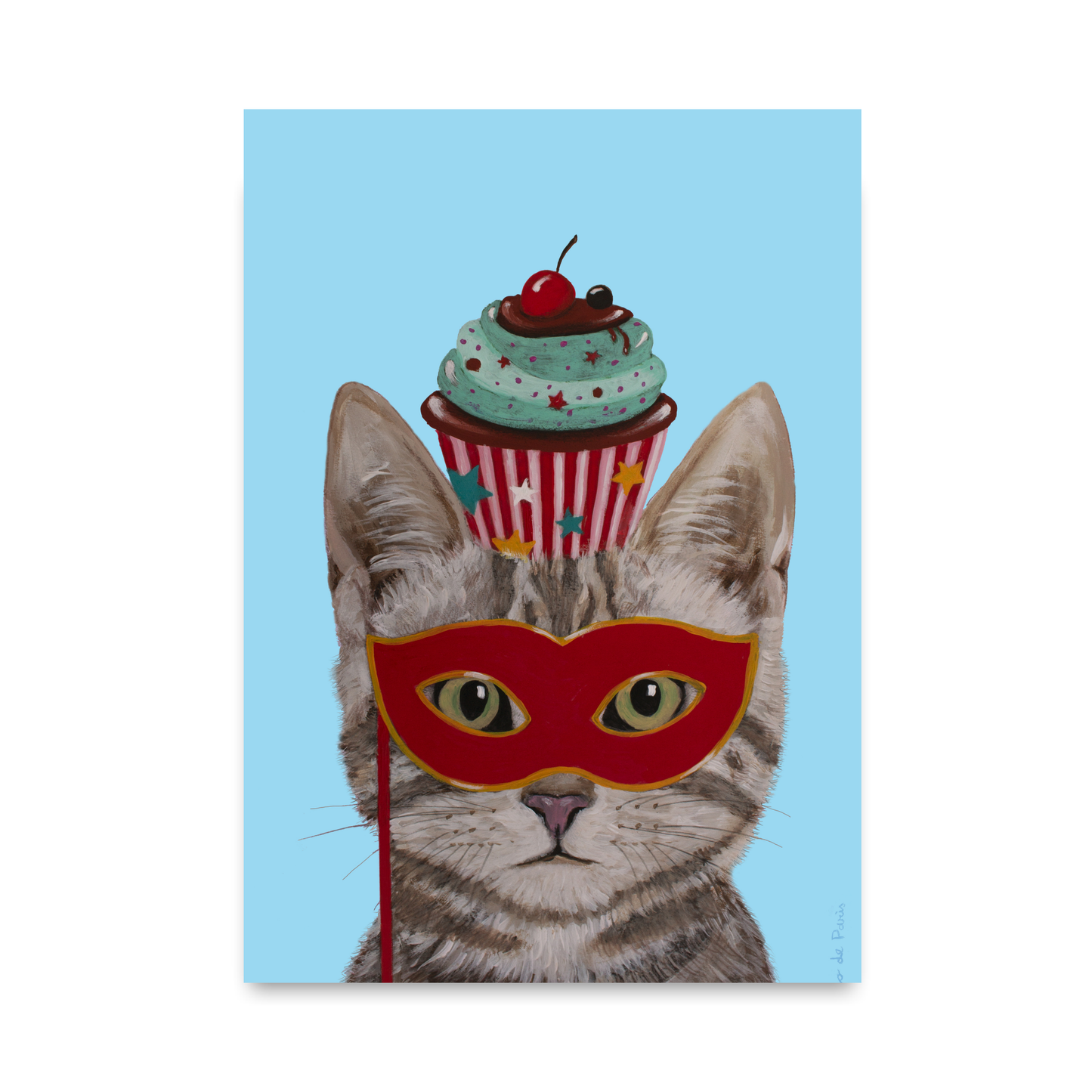 Cat with Cupcake by Coco Deparis