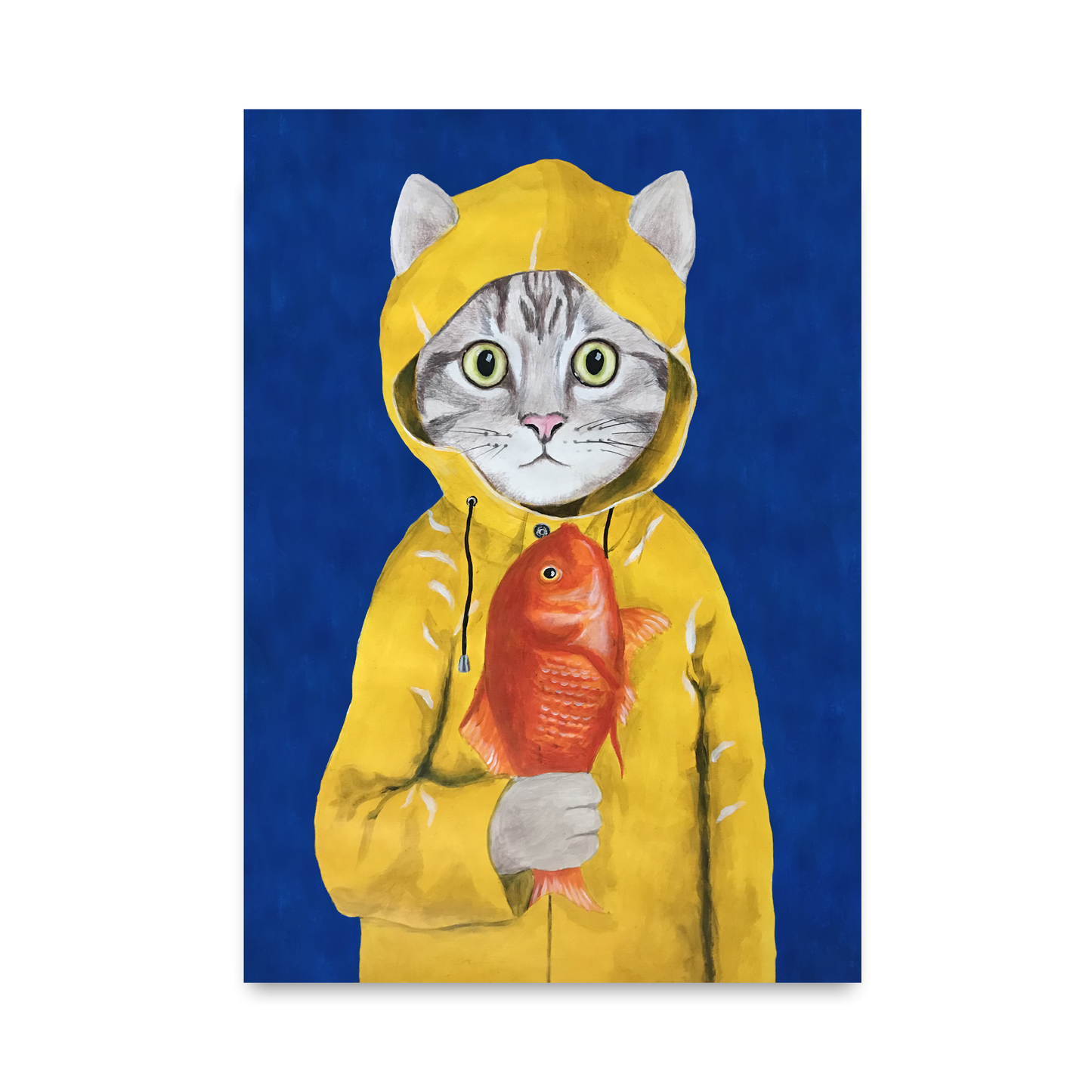 Cat With Fish by Coco Deparis