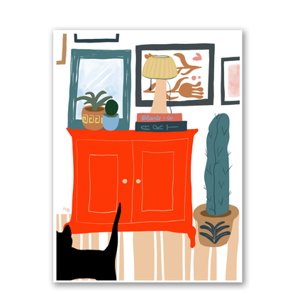 The Red Dresser by Alix Campbell Art