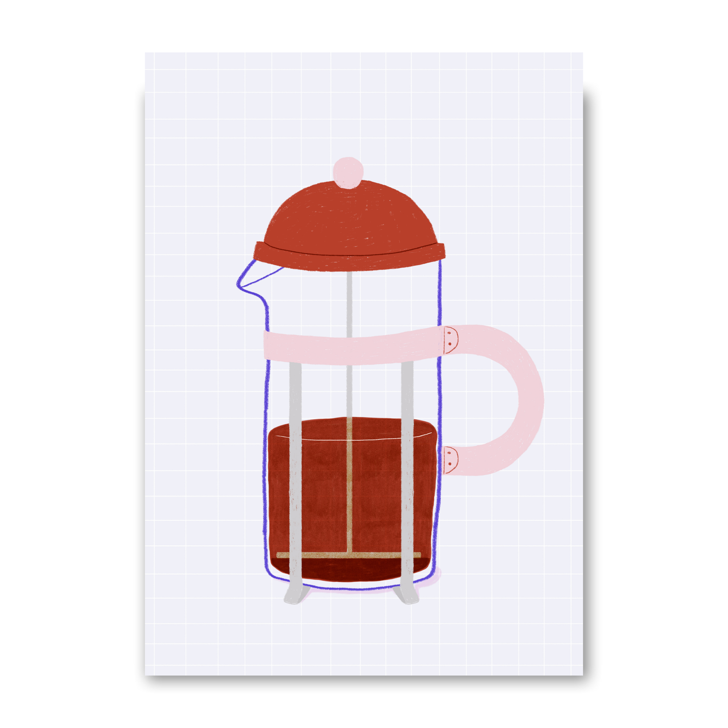 French press Coffee Blue by Ani Vidotto