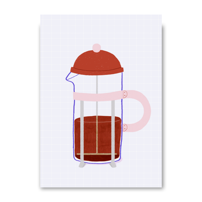 French press Coffee Blue by Ani Vidotto