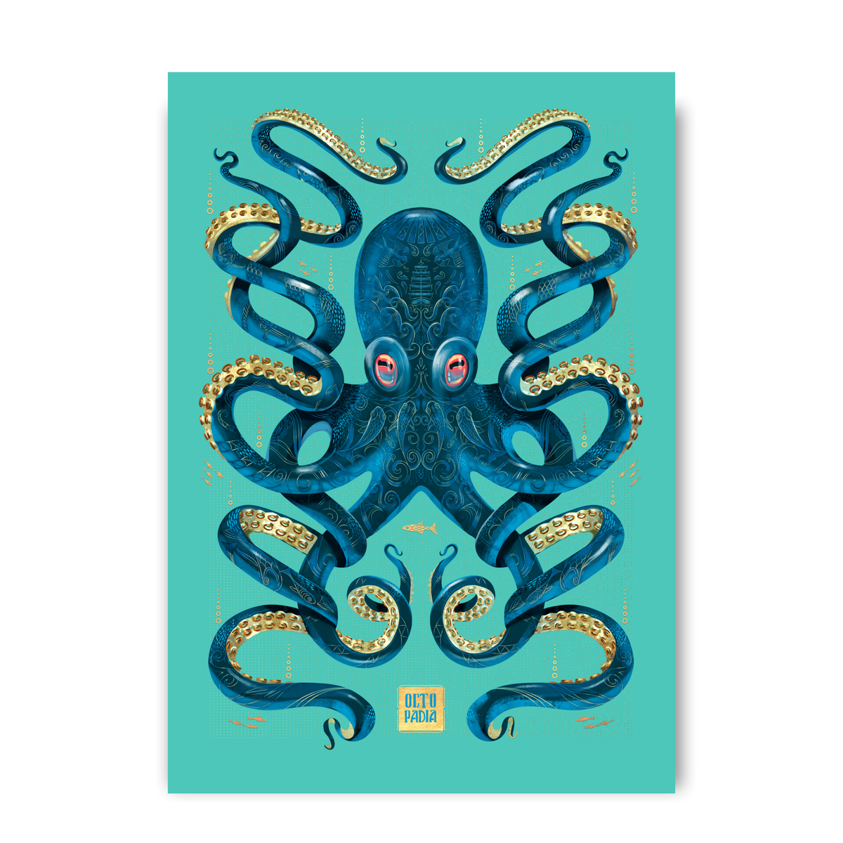Octopus Blue by Mark Harrison Prints