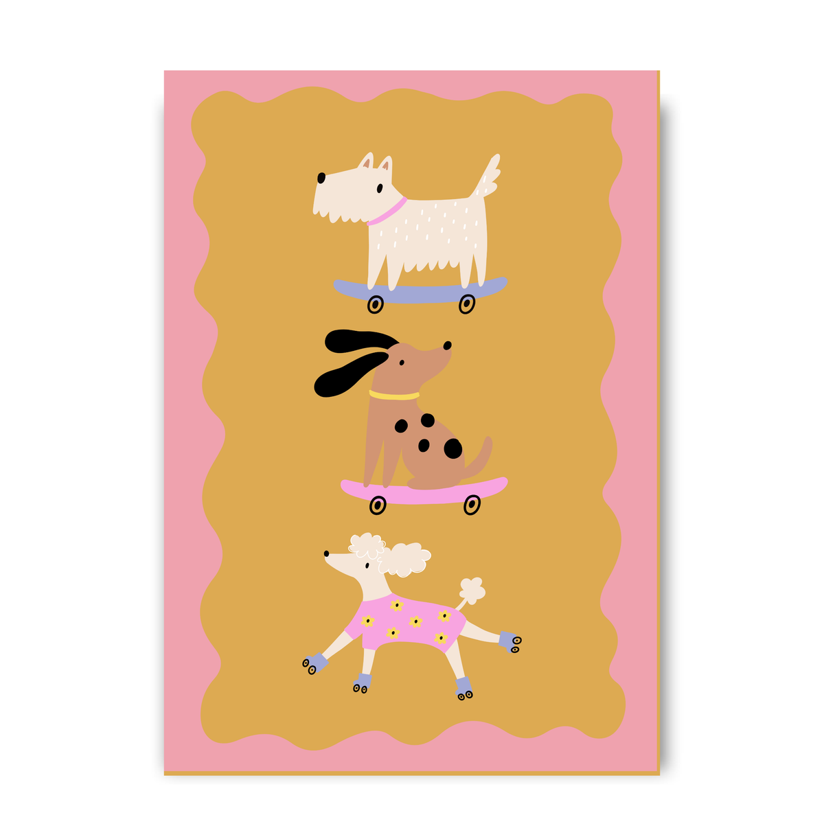 Roller Skating Dogs by Print Studio By Anya