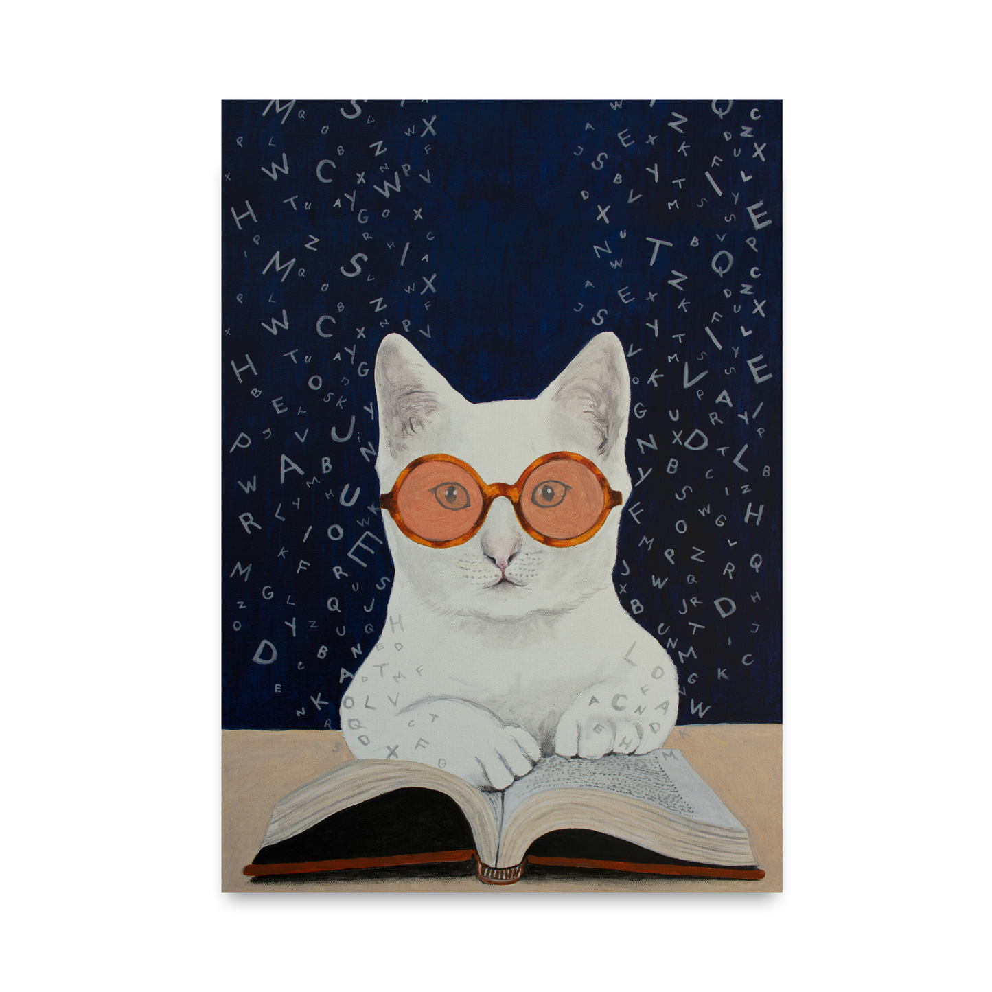 Cat Reading a Book by Coco Deparis