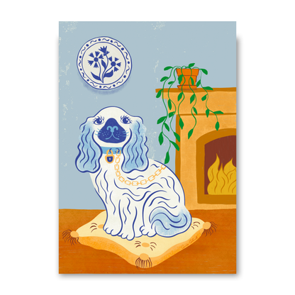 Blue Staffordshire Dog by Carrie Cantwell