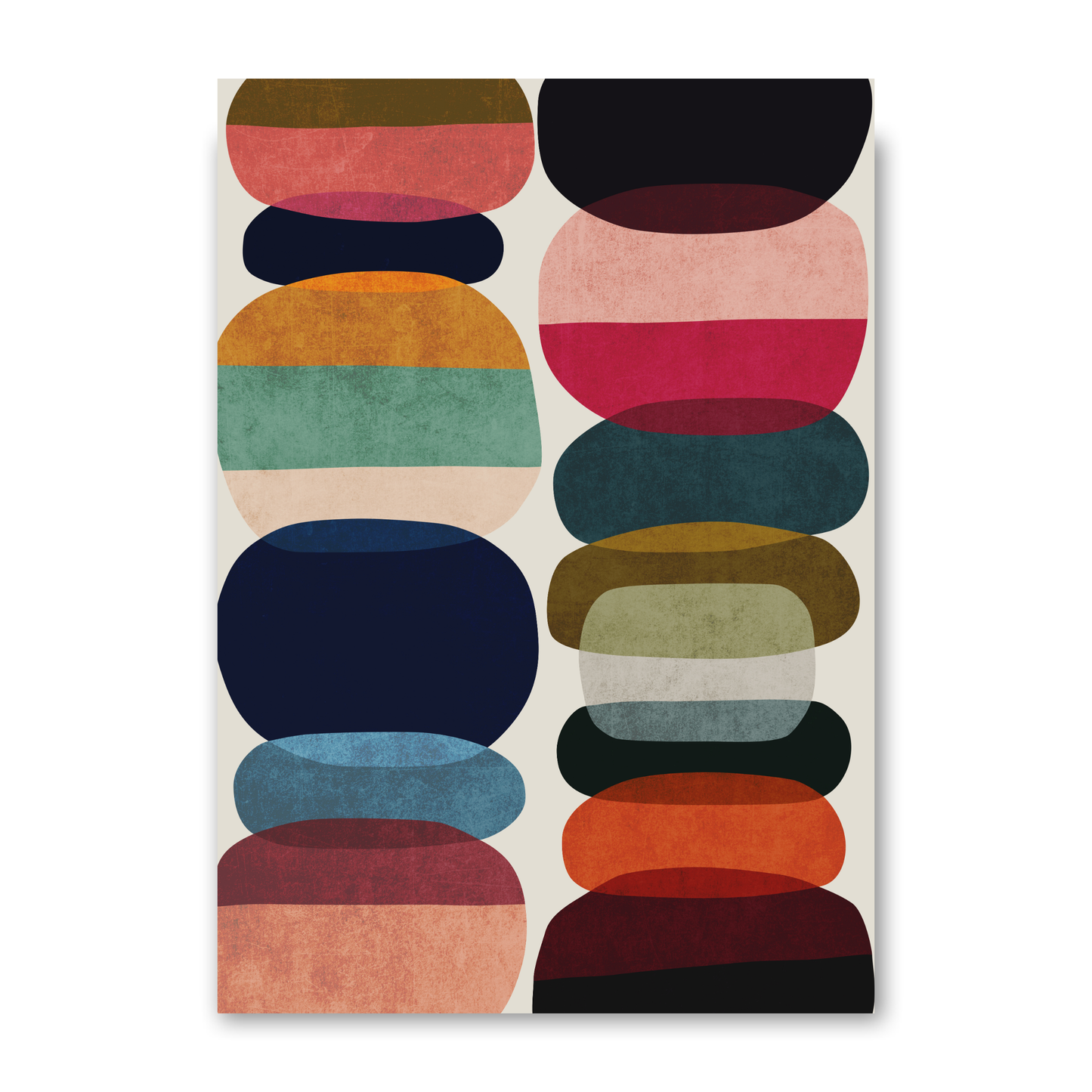 Set of 2 Textured Mid Century Colours B by Print Punk Studio