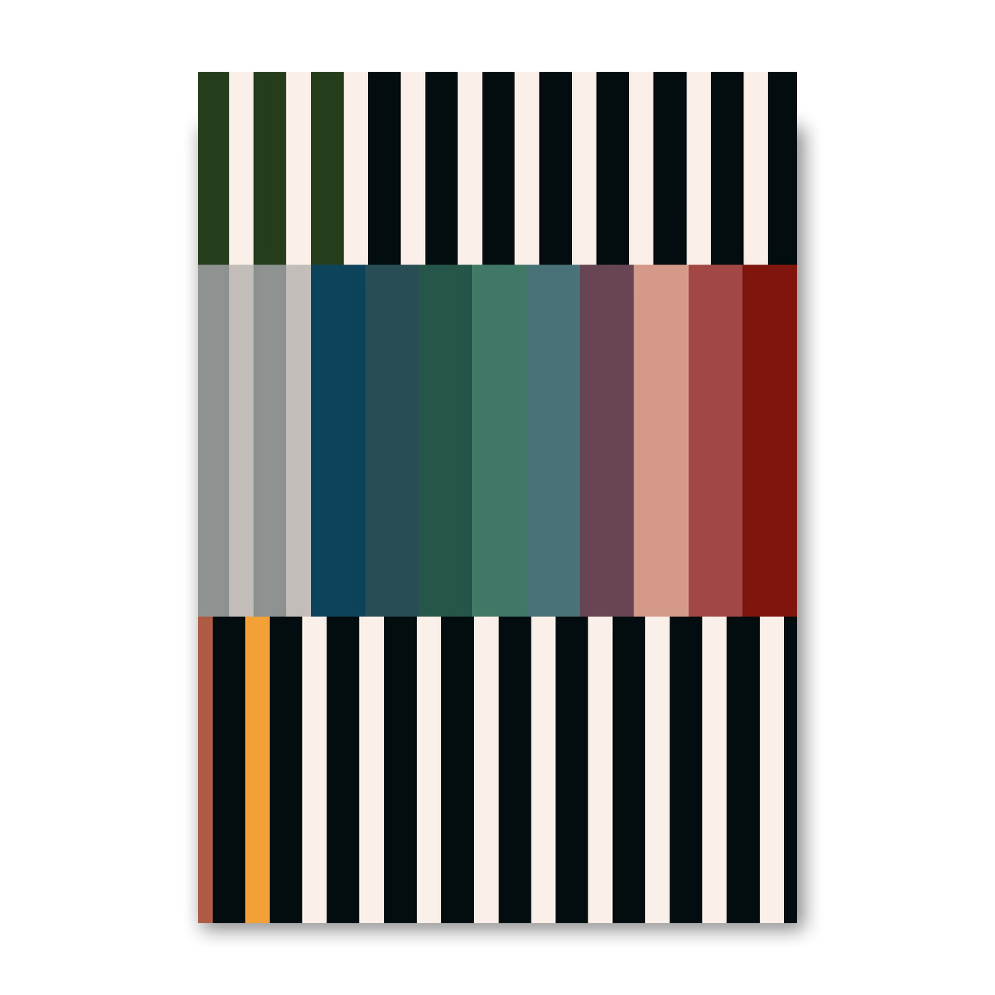 Set of 2 Colourful Abstract Stripes A by Print Punk Studio