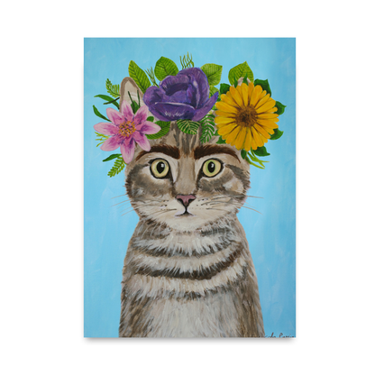 Frida Kahlo Cat Blue by Coco Deparis