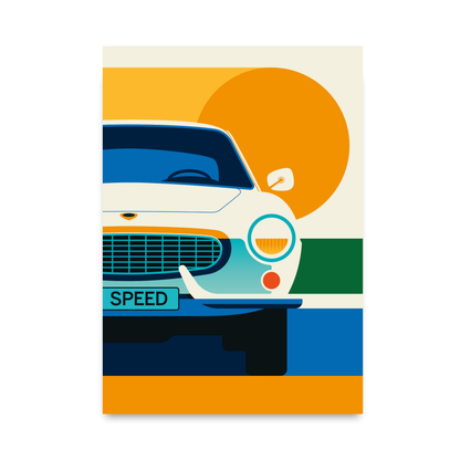 White Vintage Sports Car by Bo Lundberg