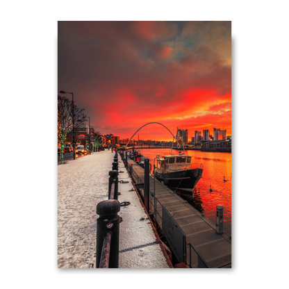 A Snowy Sunrise on Newcastle Quayside  by Steven Robinson