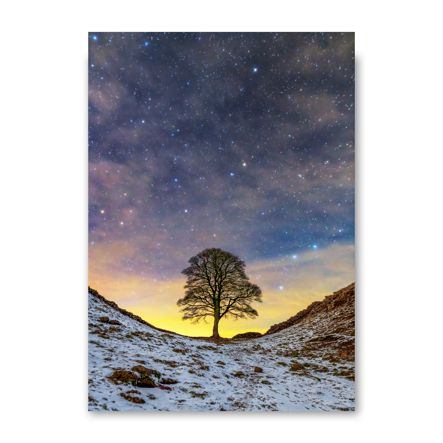 Stars and Clouds at Sycamore Gap by Steven Robinson
