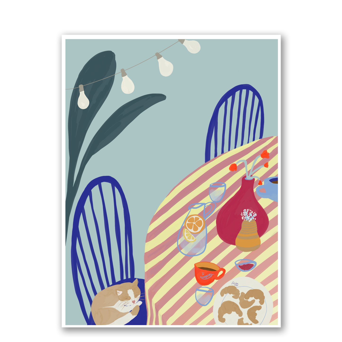Outdoor Breakfast by Alix Campbell Art