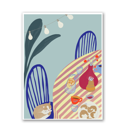 Outdoor Breakfast by Alix Campbell Art