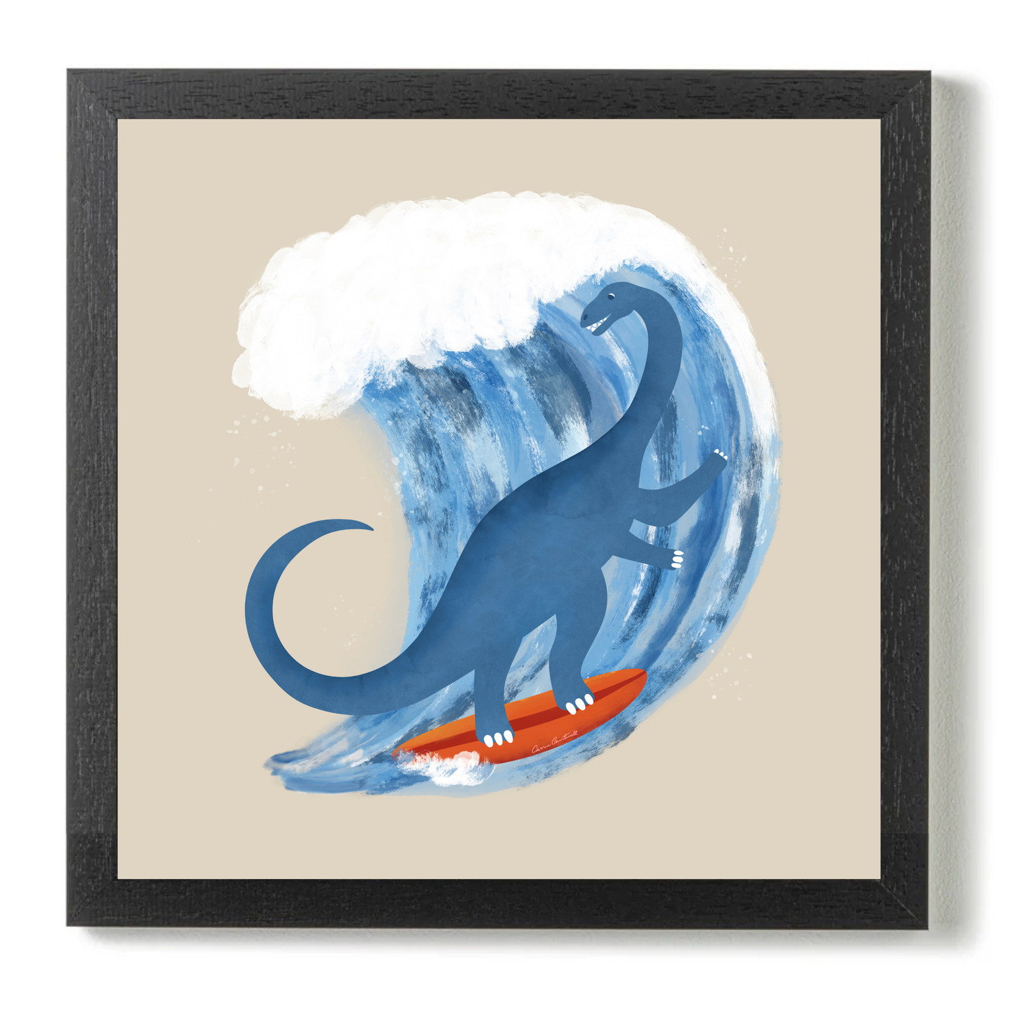 Surfing Brontosaurus by Carrie Cantwell