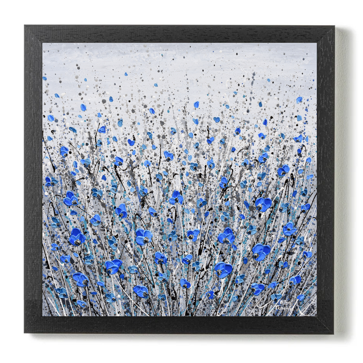 Blue Gray Flowers by Olga Tkachyk