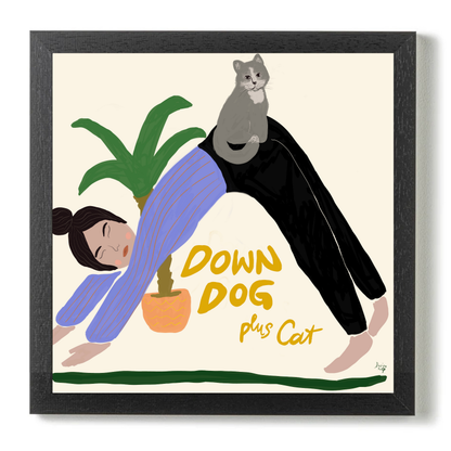 Down Dog With Cat by Alix Campbell Art