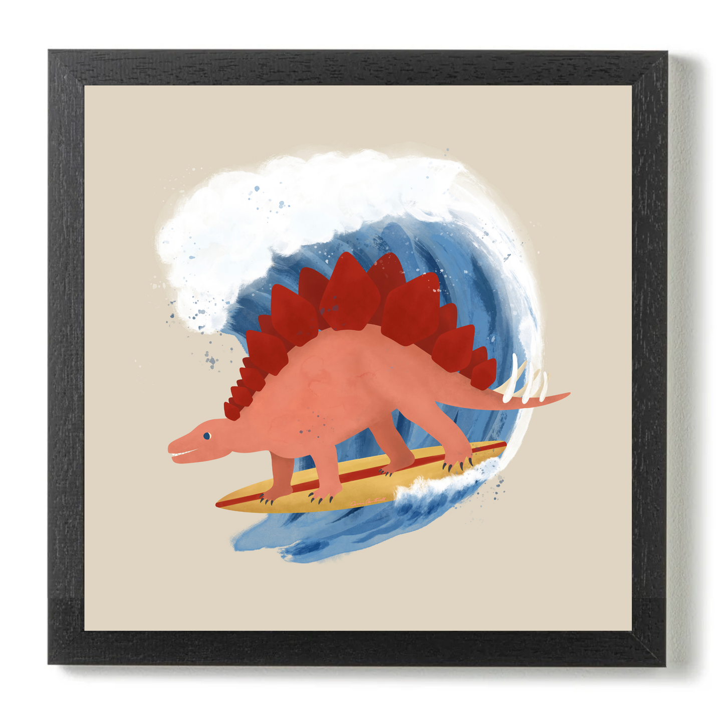 Surfing Stegosaurus by Carrie Cantwell