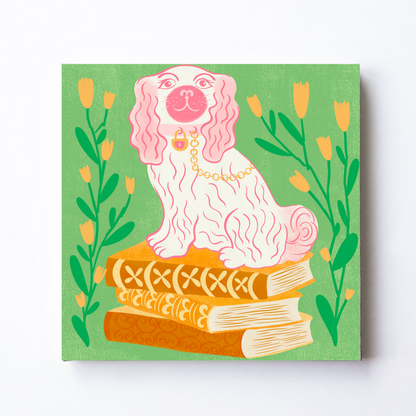 Pink Staffordshire Dog by Carrie Cantwell