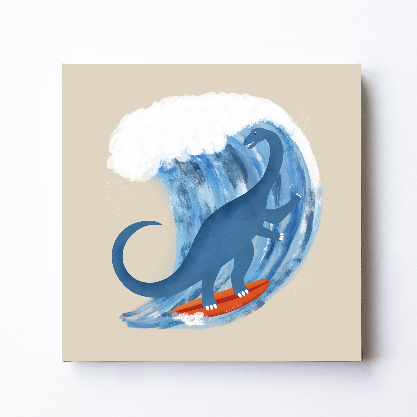 Surfing Brontosaurus by Carrie Cantwell