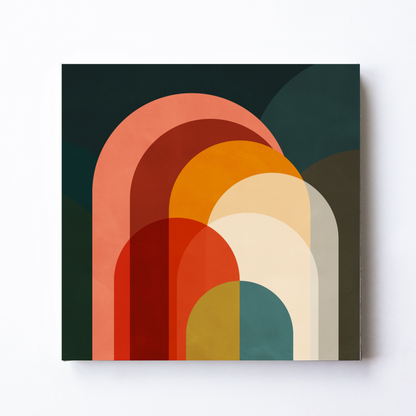 Bold Mid Century Square Art by Print Punk Studio