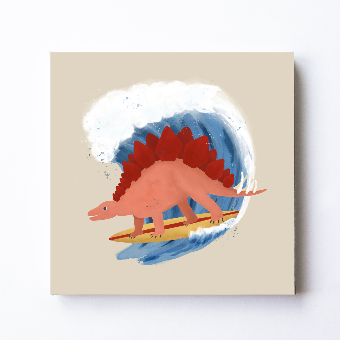 Surfing Stegosaurus by Carrie Cantwell