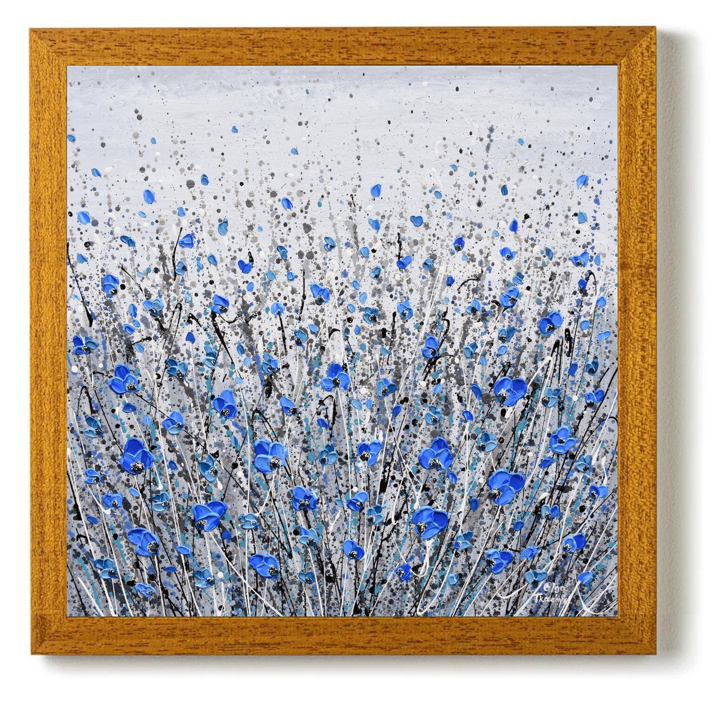 Blue Gray Flowers by Olga Tkachyk