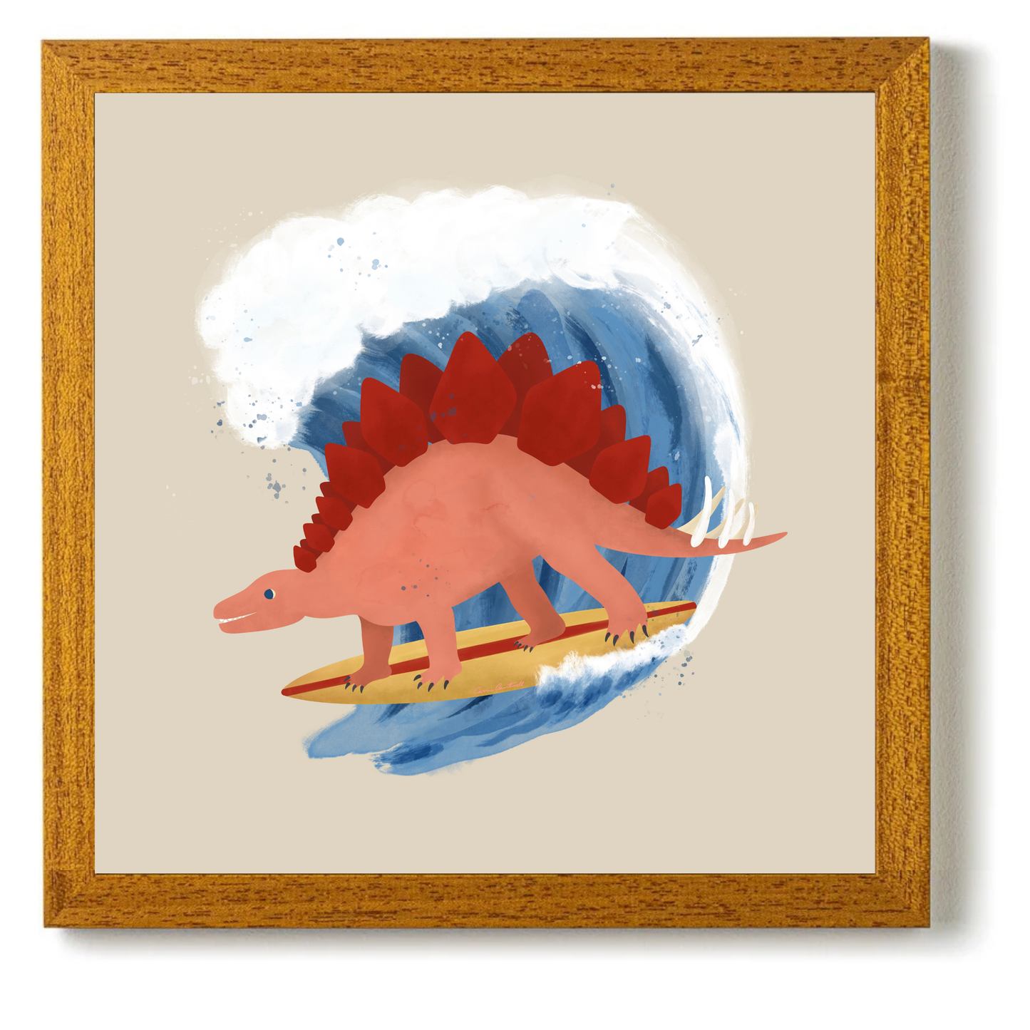Surfing Stegosaurus by Carrie Cantwell