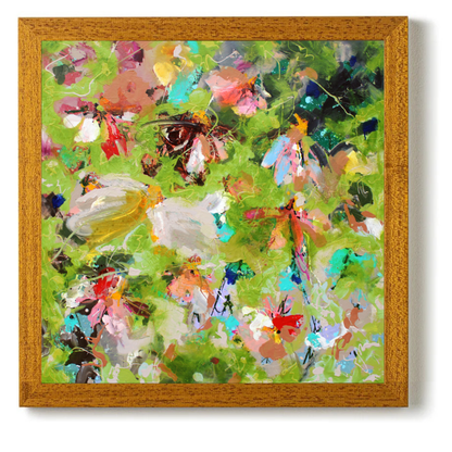 Flowers In Green by STUDIO PAINT-ING
