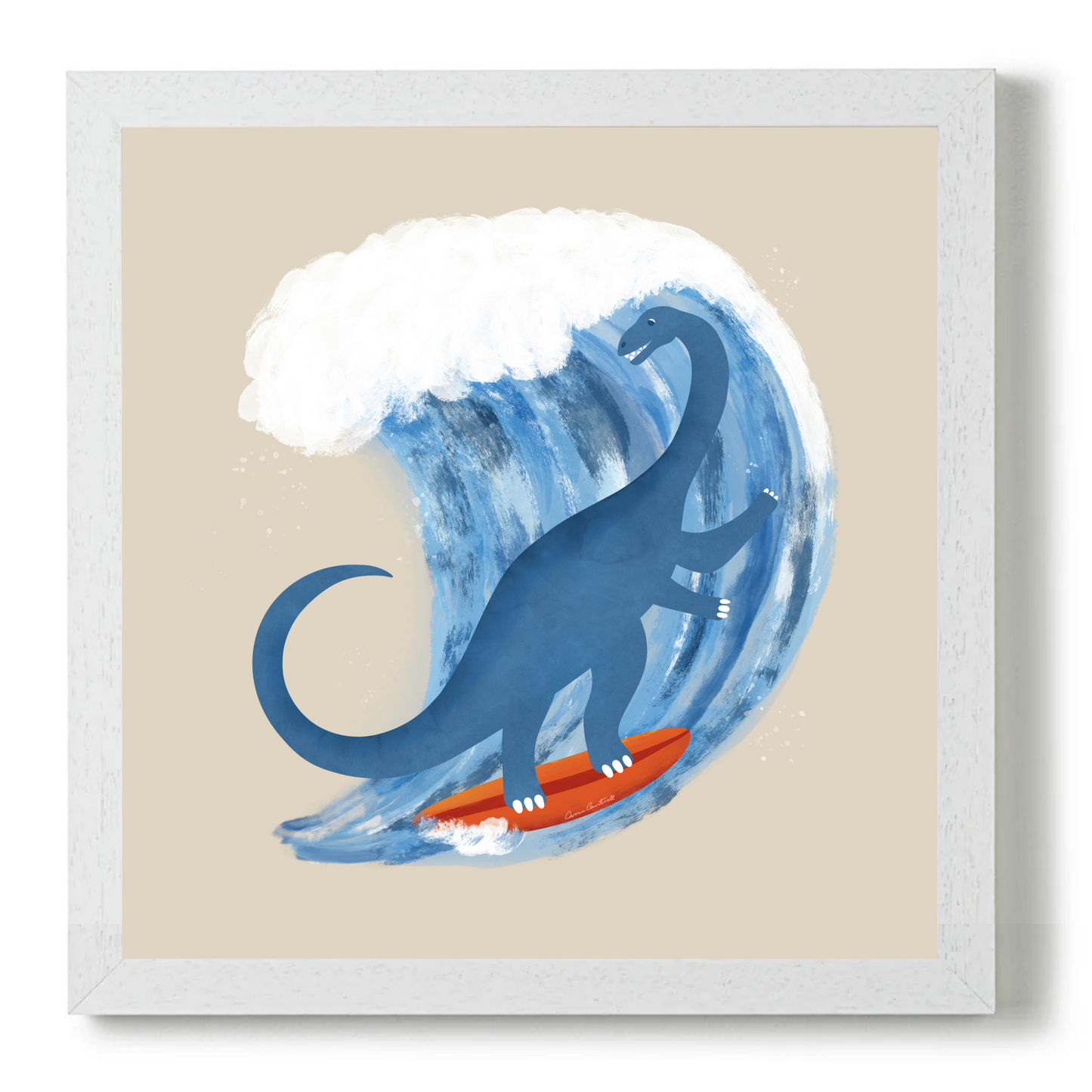 Surfing Brontosaurus by Carrie Cantwell