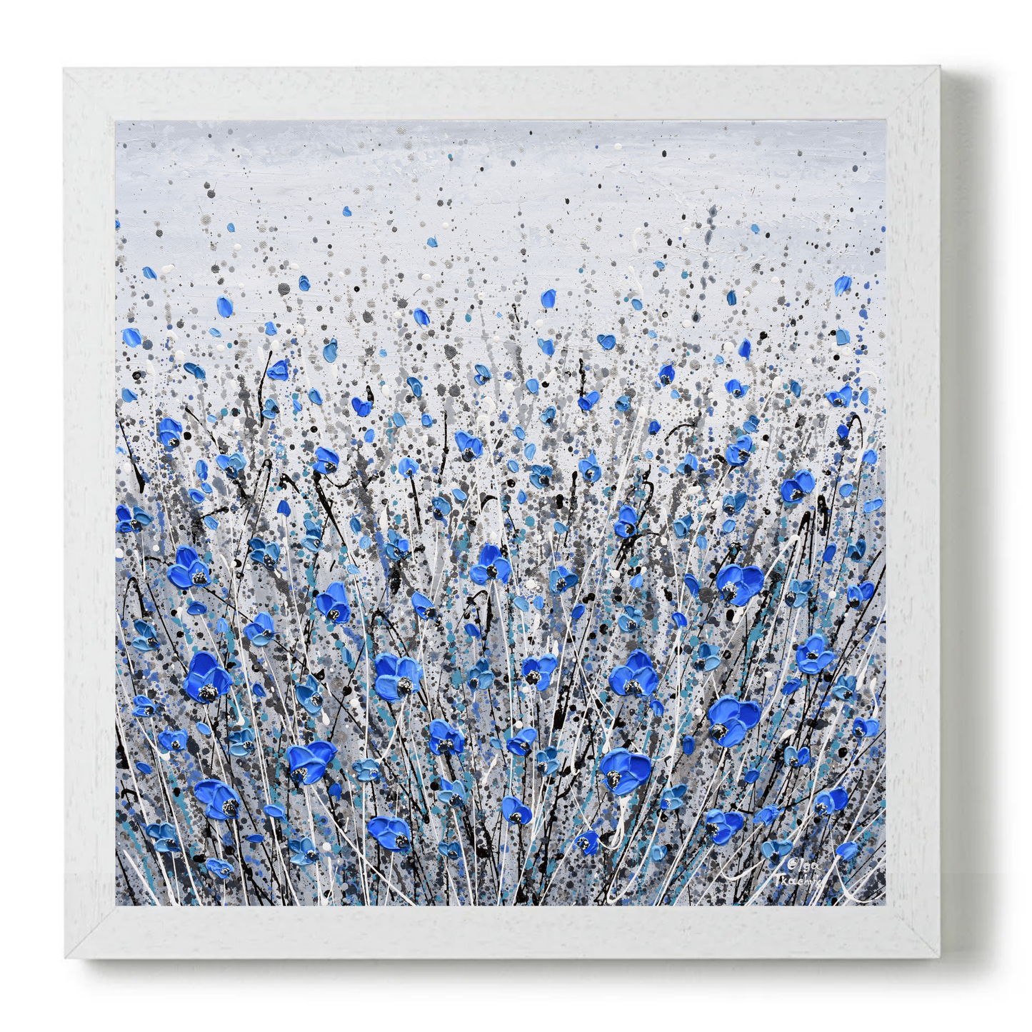 Blue Gray Flowers by Olga Tkachyk