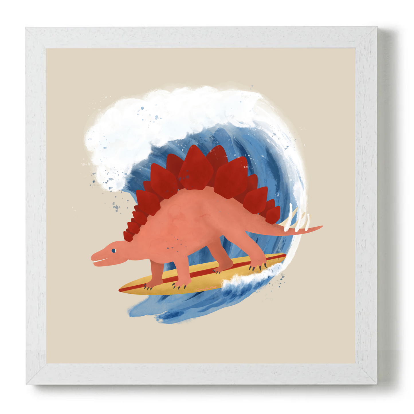 Surfing Stegosaurus by Carrie Cantwell