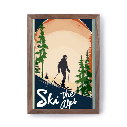 Vintage Ski The Alps by Cartissi