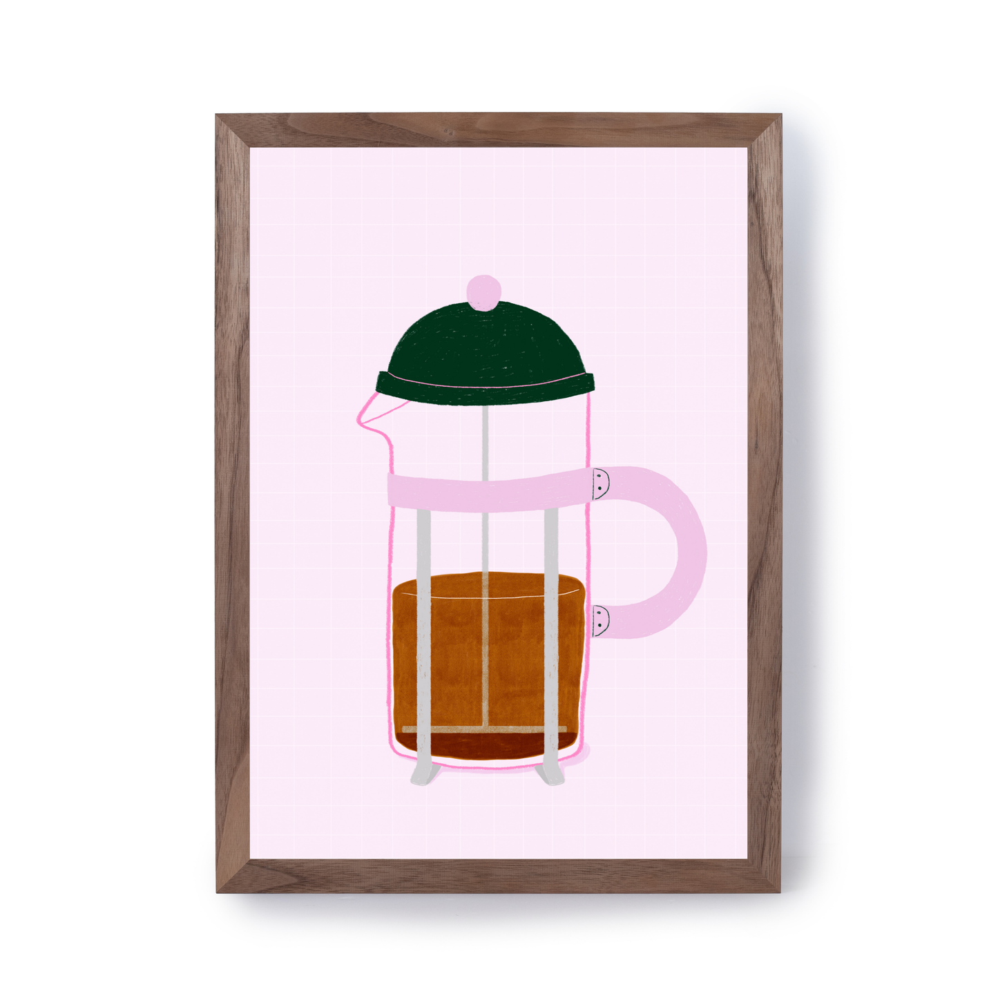 French Press Coffee Pink by Ani Vidotto