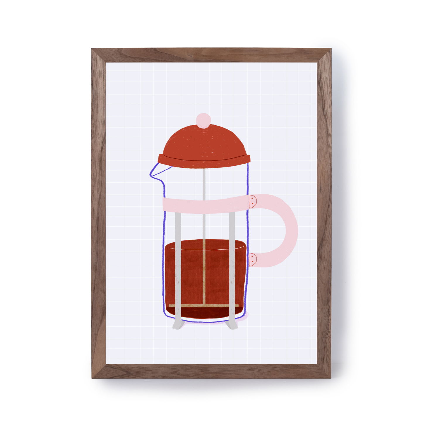 French press Coffee Blue by Ani Vidotto