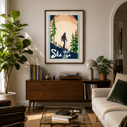 Vintage Ski The Alps by Cartissi