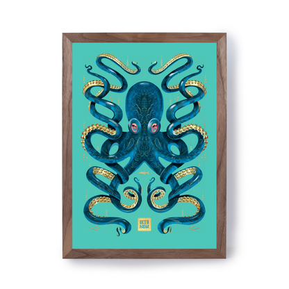 Octopus Blue by Mark Harrison Prints