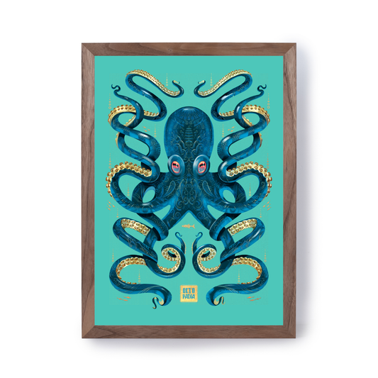 Octopus Blue by Mark Harrison Prints