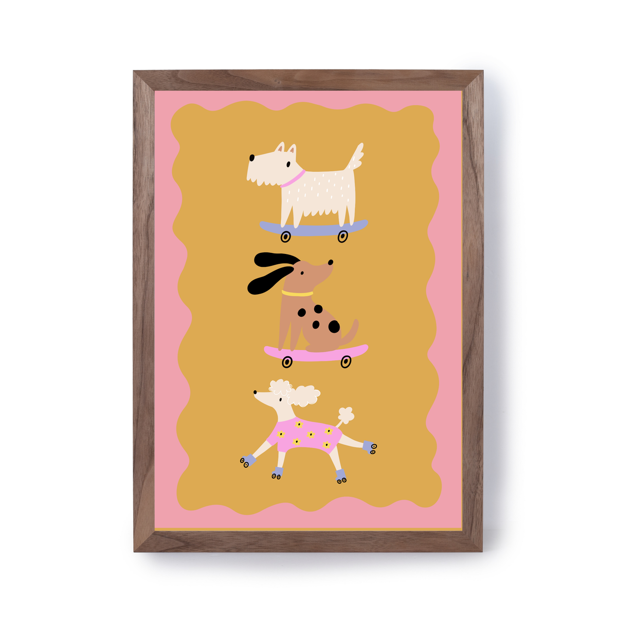 Roller Skating Dogs by Print Studio By Anya