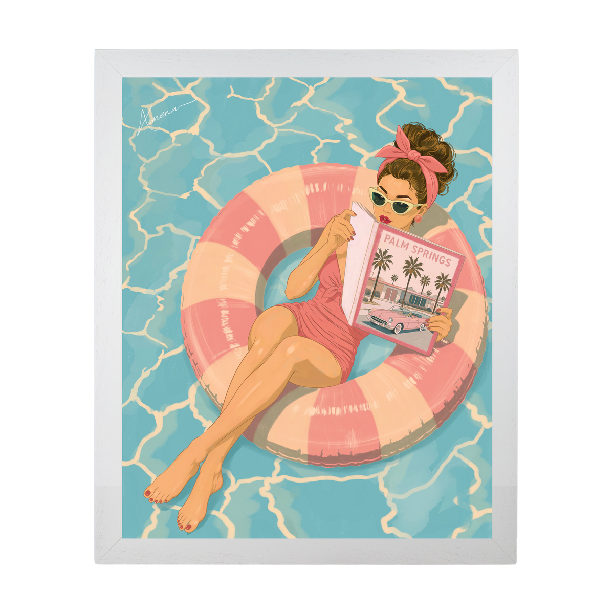 Retro Summer poolside by Ximena Ballantyne