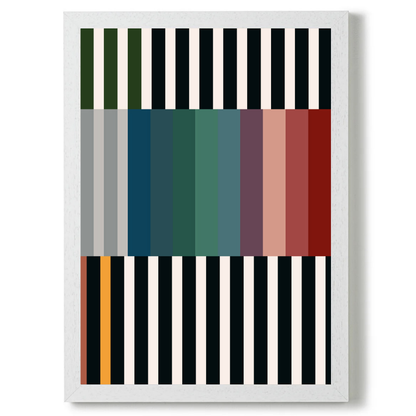 Set of 2 Colourful Abstract Stripes A by Print Punk Studio