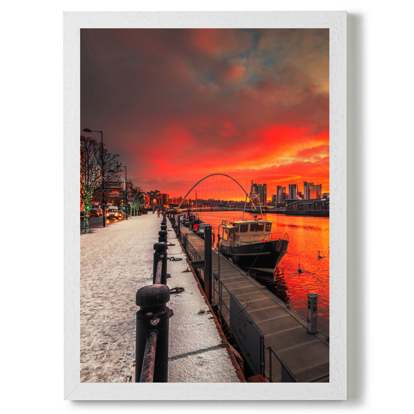 A Snowy Sunrise on Newcastle Quayside  by Steven Robinson