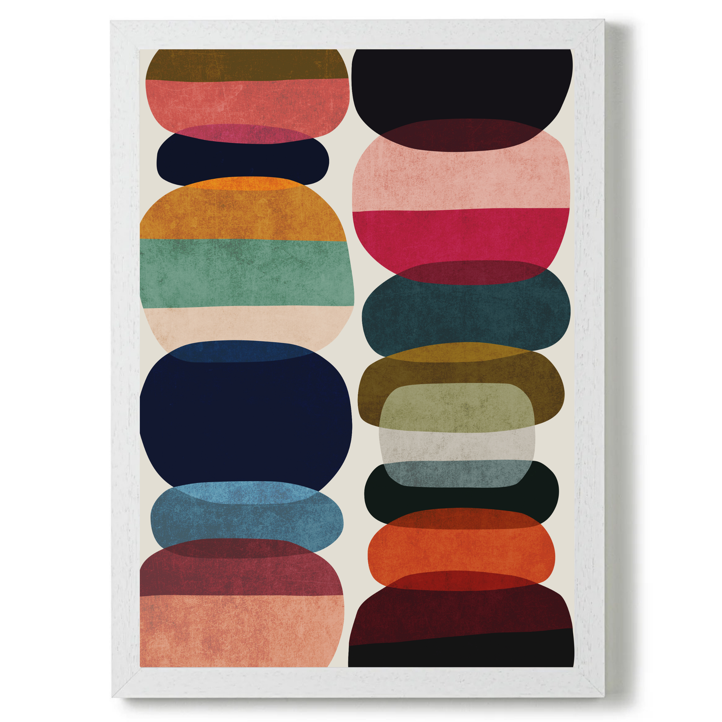 Set of 2 Textured Mid Century Colours B by Print Punk Studio