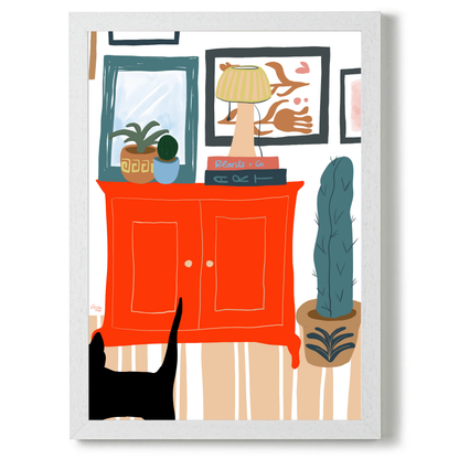 The Red Dresser by Alix Campbell Art