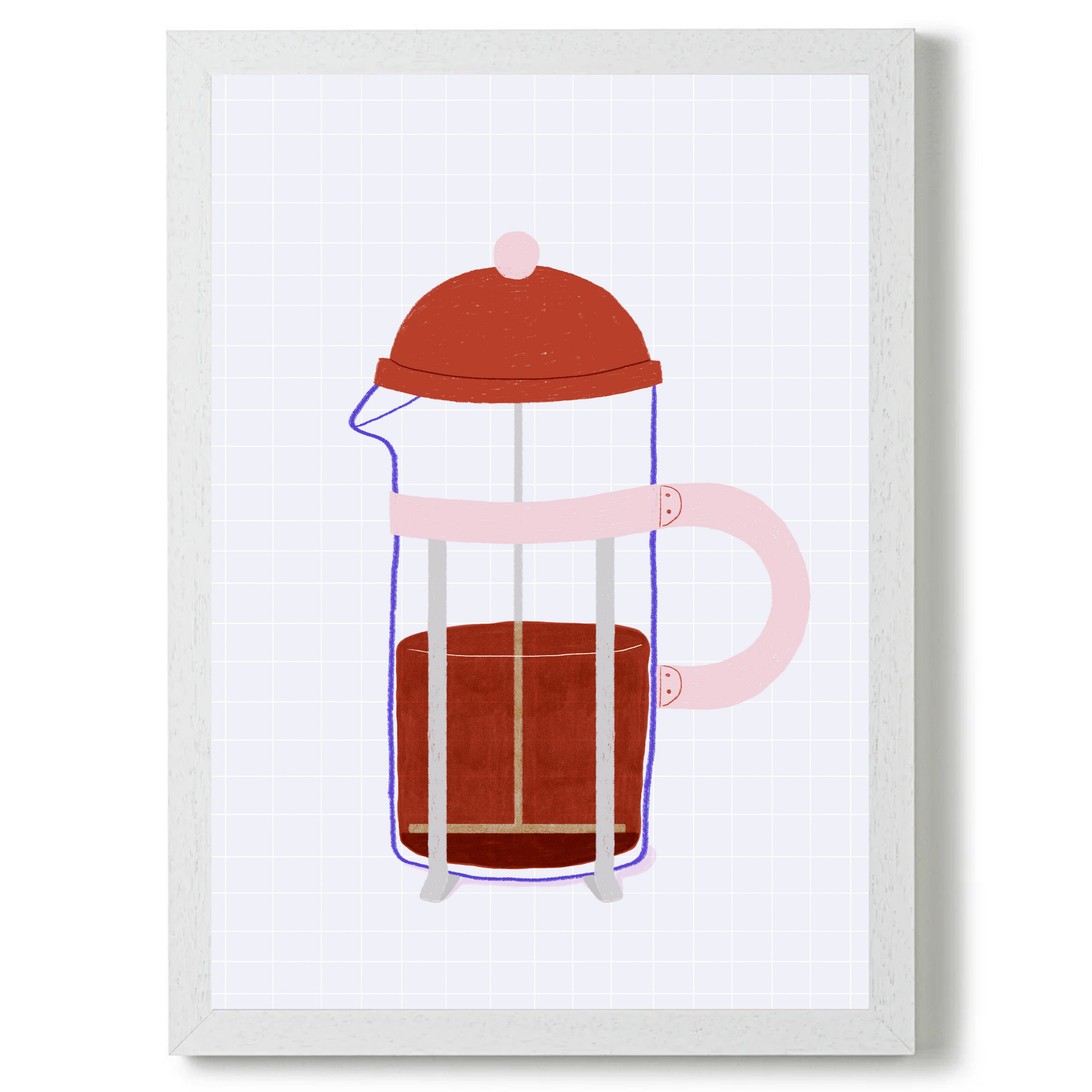 French press Coffee Blue by Ani Vidotto